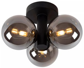 Φωτιστικό Οροφής Lucide 74116-03-30 TRUDY Μαύρο Ματ (Black Mat)|Φυμέ (Smoke)