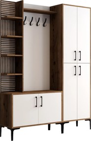 Έπιπλο Εισόδου Καρυδιά / Λευκό VIYANA 150x35x200