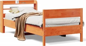 vidaXL Σκελετός Κρεβ. Χωρίς Στρώμα Καφέ Κεριού 100x200 εκ Μασίφ Πεύκο