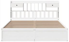 vidaXL Σκελετός Κρεβ. Χωρίς Στρώμα Λευκό 180x200 εκ Μασίφ Πεύκο