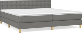 vidaXL Κρεβάτι Boxspring με Στρώμα Σκούρο Γκρι 200x200 εκ. Υφασμάτινο