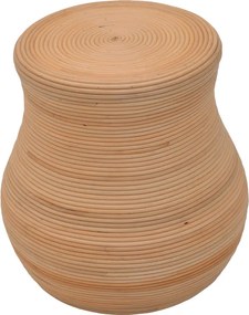 Σκαμπό Bulaten Inart rattan σε φυσική απόχρωση Φ45x45εκ