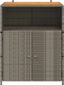 vidaXL Ντουλαπιού Γκρι 70 x 50 x 87 εκ Πολυεστέρας και Ρόλυ Ράττεν