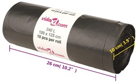 vidaXL Σακούλες απορριμμάτων 150 τεμ. Μαύρες 240 Λ.