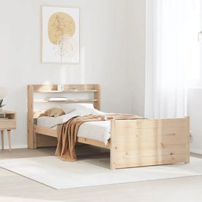 vidaXL Πλαίσιο Κρεβατιού με Κεφαλάρι 90 x 190εκ. από Μασίφ Ξύλο Πεύκου