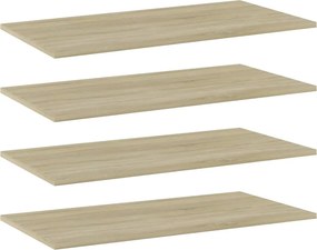 vidaXL Ράφια Βιβλιοθήκης 4 τεμ. Sonoma Δρυς 80x40x1,5 εκ. Μοριοσανίδα