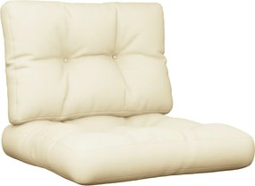 vidaXL Μαξιλάρια Παλέτας 2 τεμ. Κρεμ Υφασμάτινα