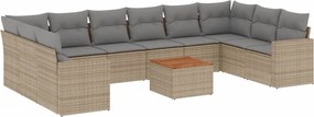 vidaXL Patio Sofa Set 10-θέσια Μικτό μπεζ και γκρι