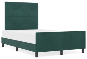 vidaXL Κρεβάτι Σκελετός Σκούρο Πράσινο 120x200 εκ. Βελούδο