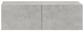 vidaXL Έπιπλα Τηλεόρασης Τοίχου 4 τεμ. Γκρι 100x30x30εκ. Επεξεργ. Ξύλο