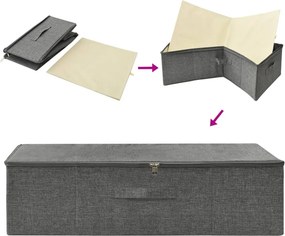 vidaXL Κουτι Αποθήκευσης Ανθρακί 70 x 40 x 18 εκ. Υφασμάτινο