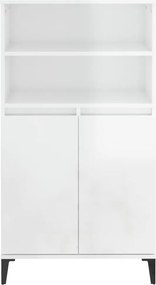vidaXL Ντουλάπι Γυαλ. Λευκό 60 x 36 x 110 εκ. από Επεξεργασμένο Ξύλο