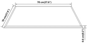 vidaXL Επιφάνεια Τραπεζιού Τετράγωνη 700 x 700 χιλ. από Ψημένο Γυαλί