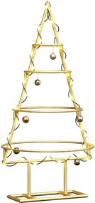 vidaXL Μεταλλικό χριστουγεννιάτικο δέντρο με βάση Χρυσό 60 cm