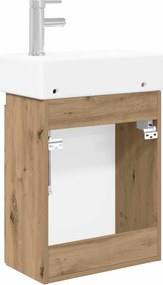vidaXL Μονάδα μπάνιου με βρύση Artisan Δρυς 45,5 x 25,5 x 84 εκ