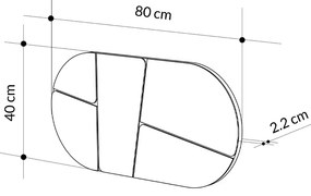 Καθρέπτης τοίχου Otis Megapap χρώμα μαύρο 80x2,2x40εκ.