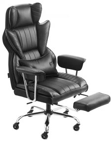 VEVOR Executive Office Chair High Back Chair Footrest &amp; Removable Armrests Black