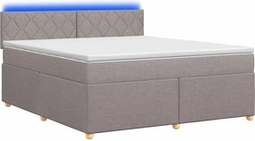 vidaXL Κρεβάτι box spring με στρώμα Taupe 160 x 200 cm Ύφασμα