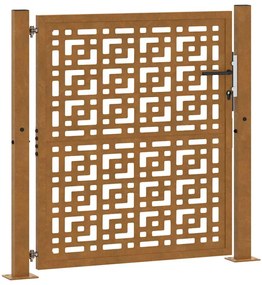 vidaXL Πύλη κήπου 105x105 cm Σταυρός σχεδιασμού από διαβρωμένο χάλυβα