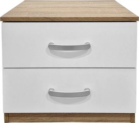 Κομοδίνο Athos pakoworld σε sonoma-λευκή απόχρωση 48x40x41.5εκ