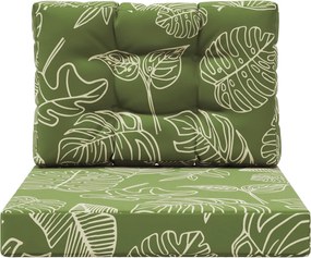 vidaXL Μαξιλάρι Καναπέ Εξωτερικού Χώρου 2 pcs Σχέδιο Φύλλου