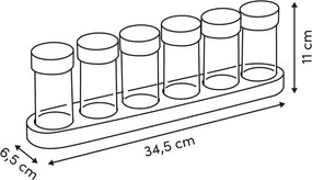 Βαζάκια Μπαχαρικών Σε Βάση (Σετ 6τμχ) F-V Acacia 217610