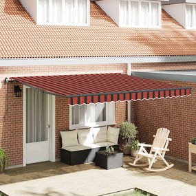 vidaXL Ανασυρόμενη Τέντα Πορτοκαλί και Καφέ 400x350 cm