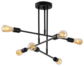 Intrahome Φωτιστικό οροφής εξάφωτο ZAGROSRA-0102 Intrahome Ε27 μαύρο Φ75x50εκ | SKU: INTRAPA-182111021