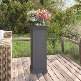 vidaXL Βάση Λουλουδιών Γκρι 40x40x90 εκ. από Μασίφ Ξύλο Πεύκου