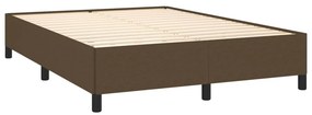 vidaXL Κρεβάτι Boxspring με Στρώμα Σκούρο Καφέ 140x190 εκ. Υφασμάτινο