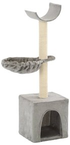 vidaXL Γατόδεντρο Γκρι 105 εκ. με Στύλους Ξυσίματος από Σχοινί Σιζάλ
