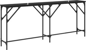 vidaXL Τραπέζι κονσόλας Μαύρη Οξυά 180 x 30 x 75 εκ Επεξεργασμένο ξύλο
