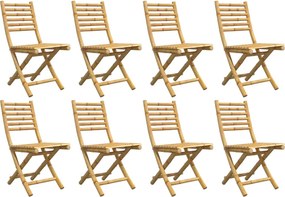 vidaXL Πτυσσόμενες Καρέκλες 8 τεμ. 43x54x88 εκ. Μπαμπού