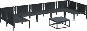 vidaXL Σετ Καναπέ Κήπου με μαξιλάρι 8 pcs Μαύρο Ατσάλι