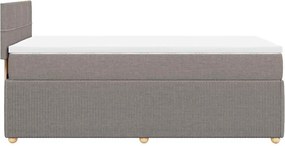 vidaXL Κρεβάτι Boxspring με Στρώμα Taupe 80x200 εκ. Υφασμάτινο