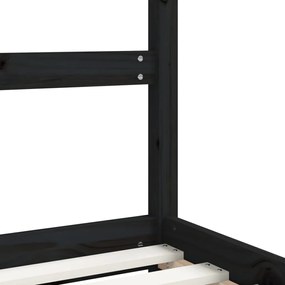 vidaXL Πλαίσιο Παιδικού Κρεβατιού Μαύρο 80 x 200 εκ. Μασίφ Ξύλο Πεύκου