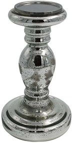 Κηροπήγιο 945-124-021 15x25cm Silver Γυαλί