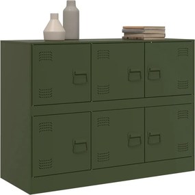 vidaXL Ντουλάπι Πράσινο Λαδί 99x39x73 εκ. από Ατσάλι