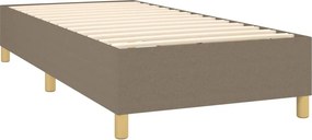 vidaXL Κρεβάτι Boxspring με Στρώμα Taupe 90x190 εκ.Υφασμάτινο