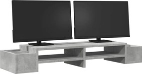 vidaXL Βάση Οθόνης με Αποθ. Γκρι Σκυρ. 100x27x15 εκ. Επεξεργ. Ξύλο