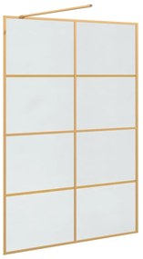 vidaXL Τοίχος Ντους Walk-in Χρυσό 140 x 195 cm σκληρυμένο γυαλί