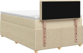 vidaXL Κρεβάτι box spring με στρώμα Κρεμ 120 x 190 cm Ύφασμα
