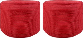 vidaXL Cotton Twine 2 τμχ. 2 mm 100 m Κόκκινο 100% Βαμβάκι
