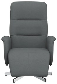 vidaXL Πολυθρόνα Ανακλινόμενη με Υποπόδιο Σκούρο Γκρι Υφασμάτινη