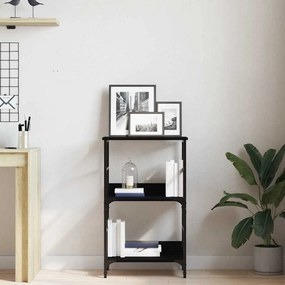 vidaXL Ράφι Βιβλίων Μαύρη Οξυά 50 x 33 x 82 εκ Επεξεργασμένο ξύλο