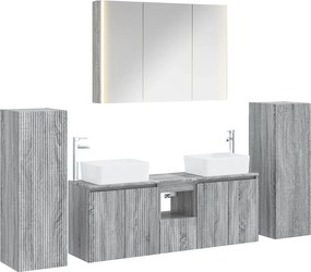 vidaXL Σετ Επίπλων Μπάνιου 6 pcs Γκρι Sonoma