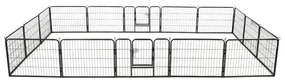 Πάρκο Σκύλου με 16 Πάνελ Μαύρο 60 x 80 εκ. Ατσάλινο - Μαύρο