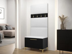 Σετ διαδρόμου Hartford F102, 196x84x46cm, 32 kg, Μαύρο, Οικολογικό δέρμα, Πλαστικοποιημένη μοριοσανίδα, Εντοιχισμένη, Τοίχου | Epipla1.gr