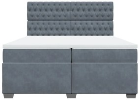 ΚΡΕΒΑΤΙ BOXSPRING ΜΕ ΣΤΡΩΜΑ ΣΚΟΥΡΟ ΓΚΡΙ 200X200 ΕΚ. ΒΕΛΟΥΔΙΝΟ 3293309