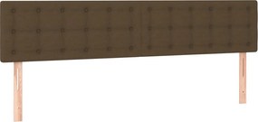 vidaXL Κρεβάτι Boxspring με Στρώμα &amp; LED Σκ.Καφέ 200x200 εκ Υφασμάτινο